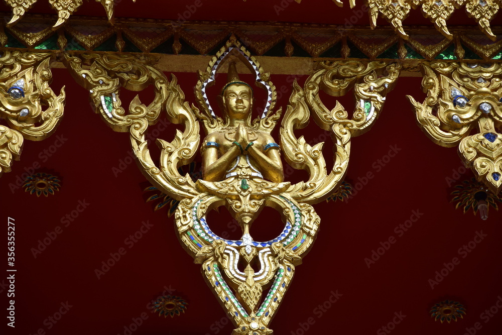 The image of an angel guarding Buddhism The image of an angel guarding Buddhism