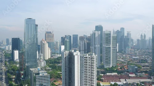 Aerial view of Jakarat city area, jalan gatot subroto street. photo