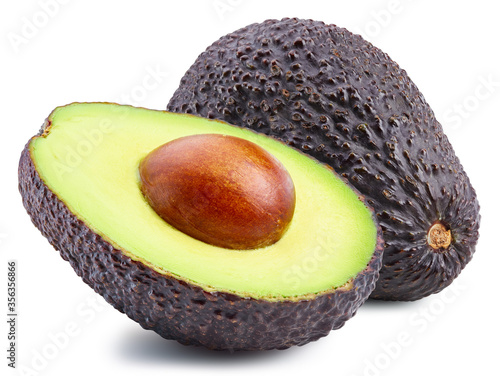 Print op canvas Fresh avocado isolated on white background