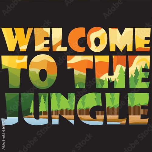 double exposure of word welcome to the jungle