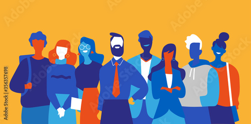 Squadra di professionisti di successo fatta di uomini e donne