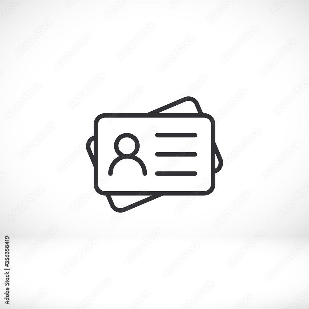 Vecteur Stock Identification card outline icon isolated on background