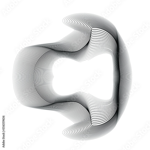 Lines in Circle Form . Spiral Vector Illustration .Technology round Logo . Design element . Abstract Geometric shape .