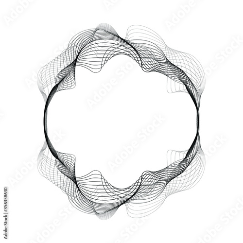 Lines in Circle Form . Spiral Vector Illustration .Technology round Logo . Design element . Abstract Geometric shape .