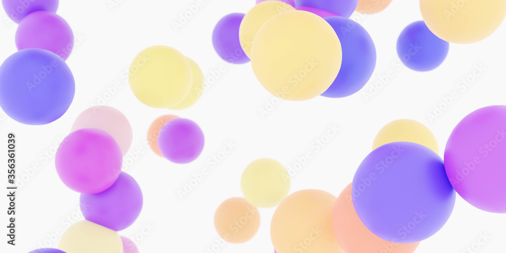 abstract colourful balls background 3d rendering illustration background