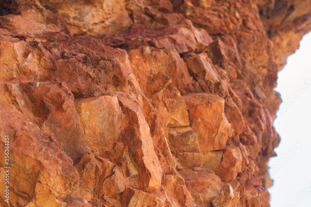 red rocks of a cave