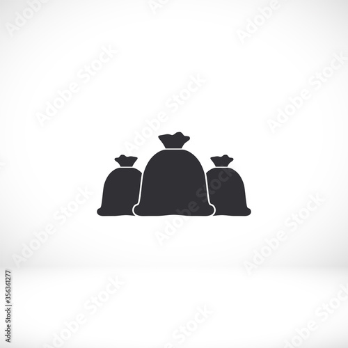 Money bag icon. bag with money. cash deposited Vector EPS 10. Flat Design