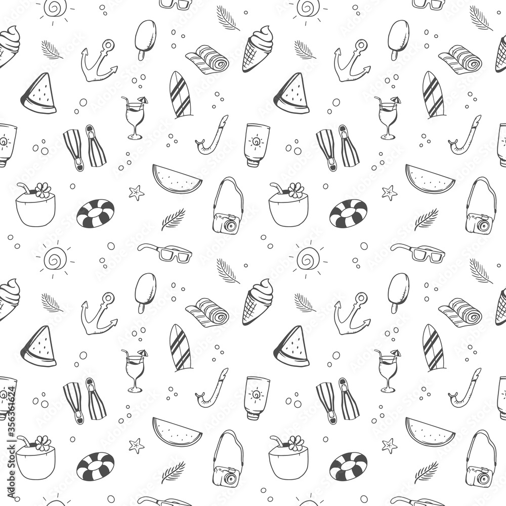 Summer seamless pattern. Cute vector illustration Summer seamless pattern. Cute vector illustration