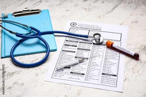 Blood sample in tube with s...