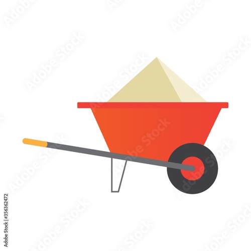 sand in wheelbarrow