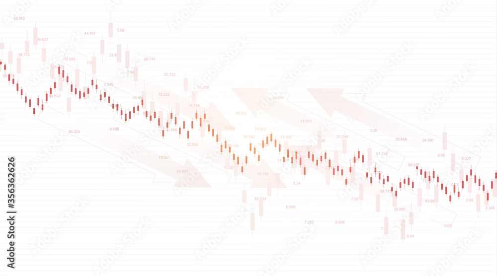 Forex stock market exchange background. Financial web banner template for Forex trading graph chart. Forex trading indicators on white background, vector illustration