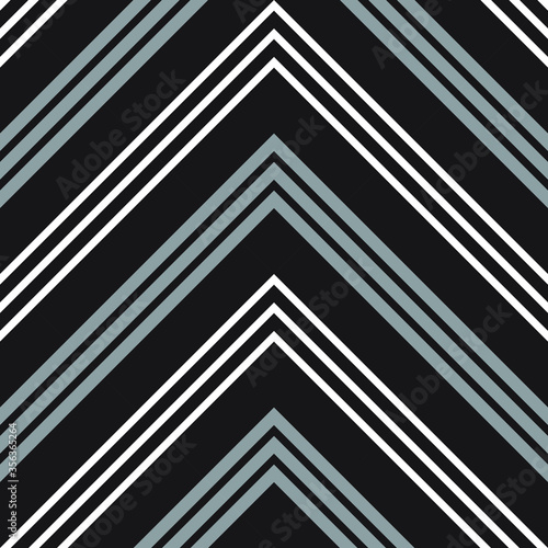 Black and White Chevron Diagonal Stripes seamless pattern background - Black and white Chevron diagonal striped seamless pattern background suitable for fashion textiles, graphics