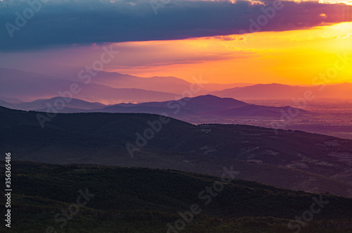 Sunset over the valley