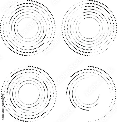 Halftone dots in circle form. round logo . vector dotted frame . design element