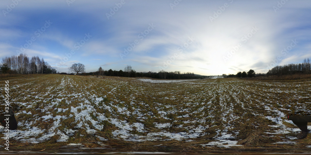 Winter rural Landscapes HDRI Panorama