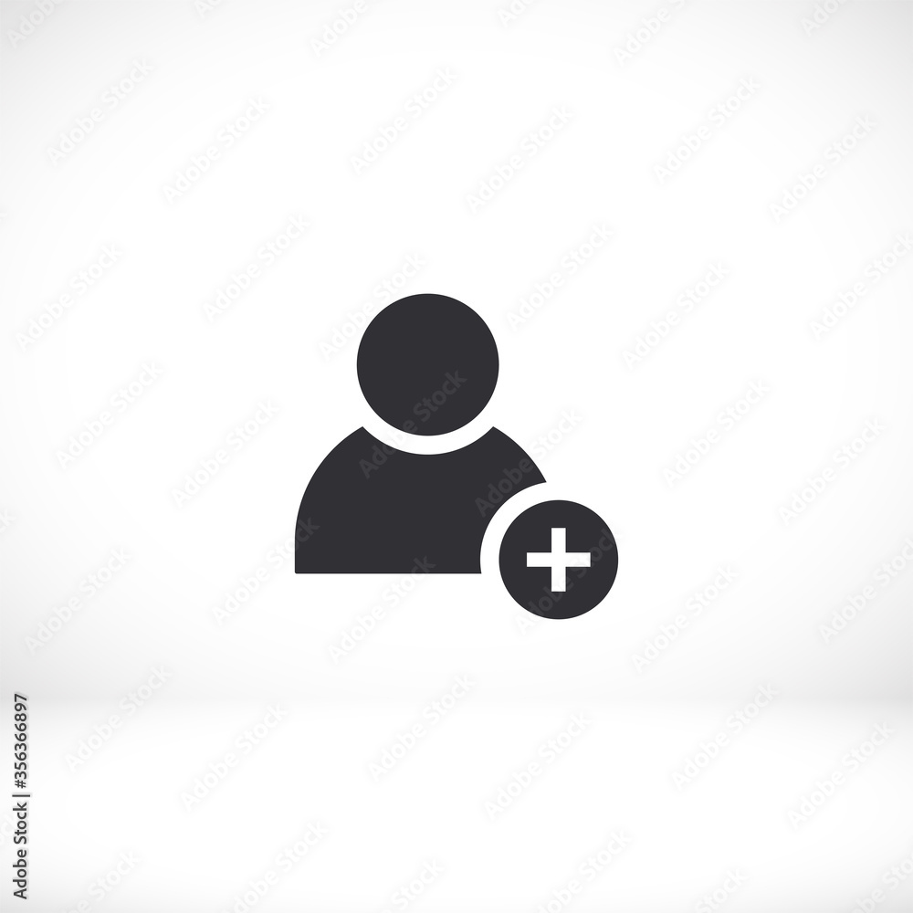 Add friend icon. person to add. Man with a plus. Eps 10 vector. Flat design. The work is done for your use. Add friend icon. person to add. Man with a plus. Eps 10 vector. Flat design. The work is done for your use.