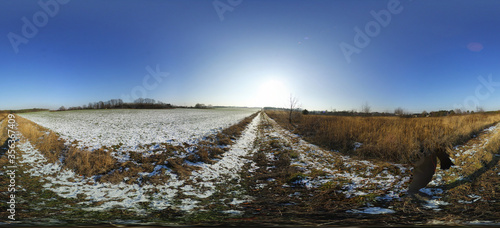 Winter rural Landscapes HDRI Panorama