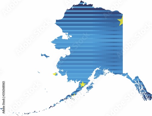 Shiny Grunge map of the Alaska - Illustration, 
Three Dimensional Map of Alaska