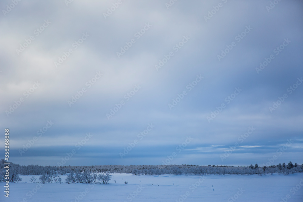 Winter landscape in Nuorgam, Lapland, Finland Winter landscape in Nuorgam, Lapland, Finland