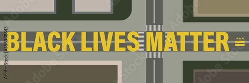 black lives matter road painting vector  washington dc road yellow painting african american police protest. human racial rights. usa