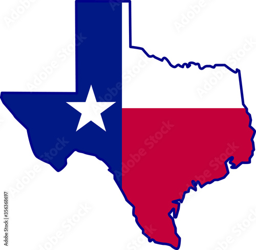 Texas. map of the united states. flag united states. patriotism. policy. democracy. geography. Light background. flat design.