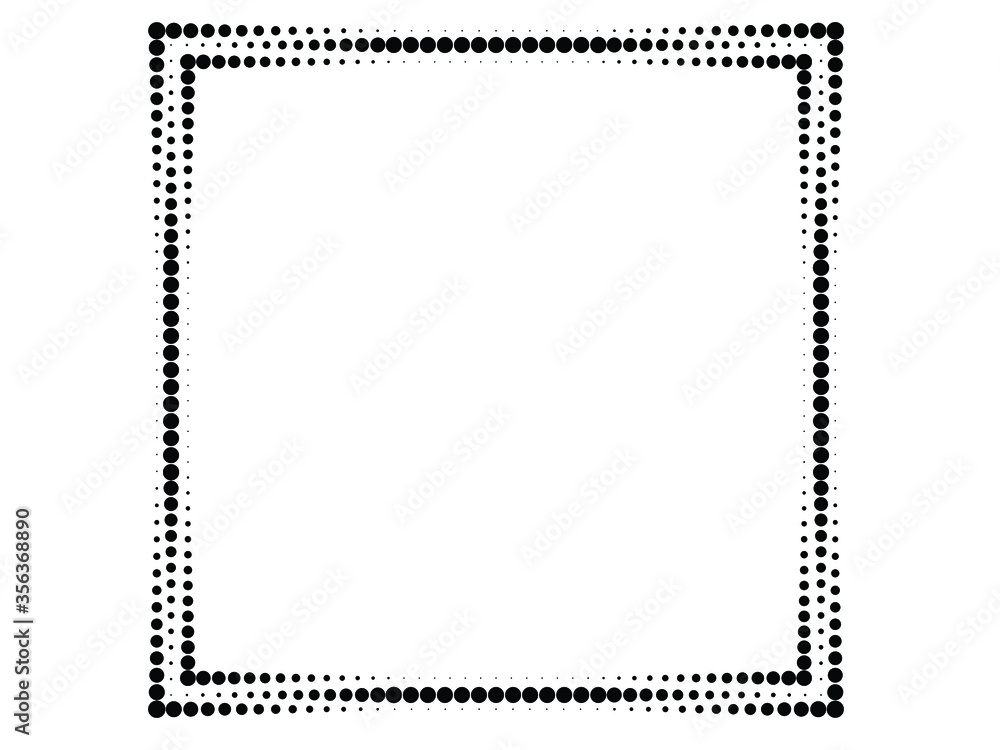 Halftone dots logo in Square form . vector dotted frame . design element