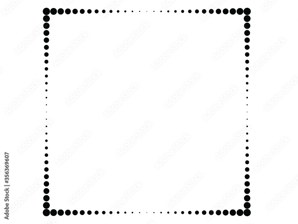 Halftone dots logo in Square form . vector dotted frame . design element