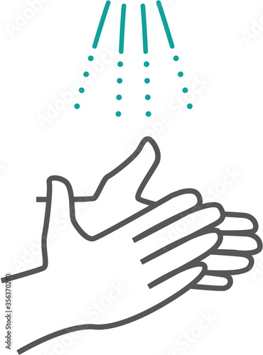 icon hand hands disinfection sanitizer wash turquoise blue