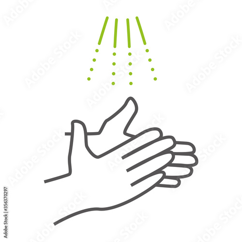icon hand disinfection sanitizer wash lime green