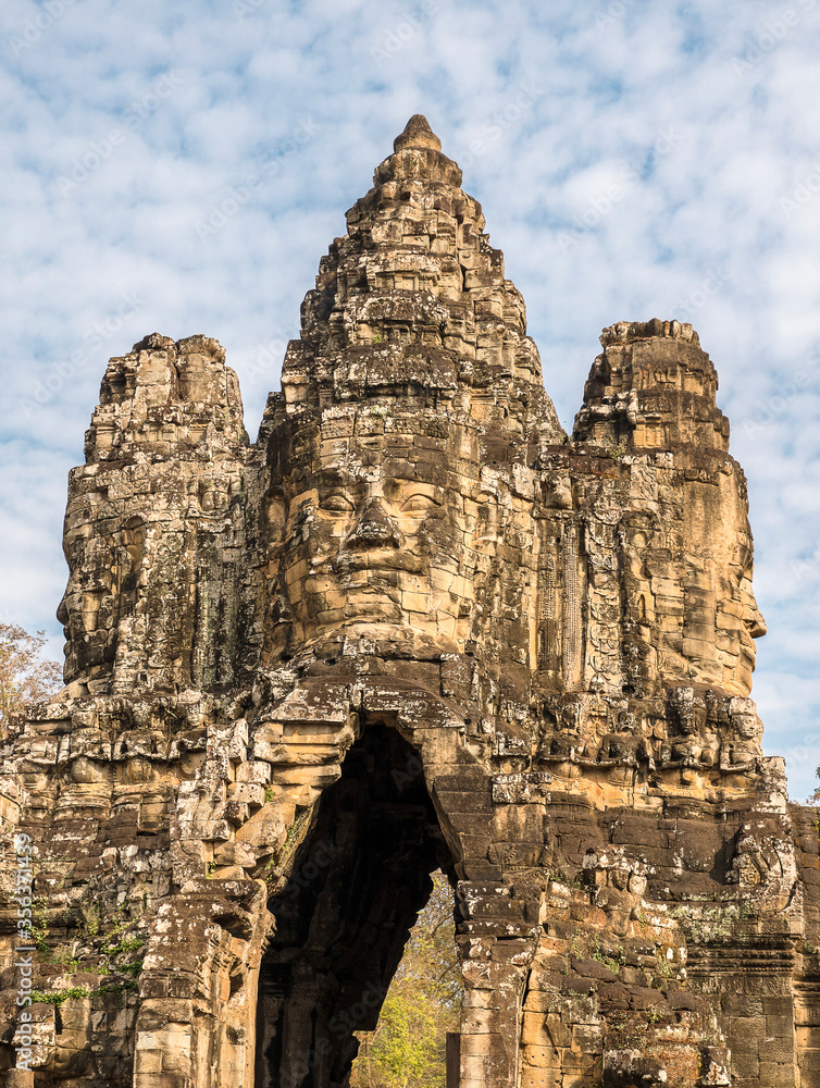Gate of Bayon Temple, Angkor Wat complex, Siem Reap, Cambodia.