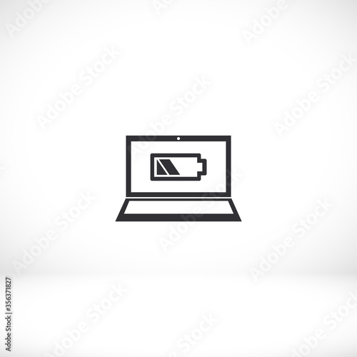 laptop battery vector icon . Lorem Ipsum Flat Design