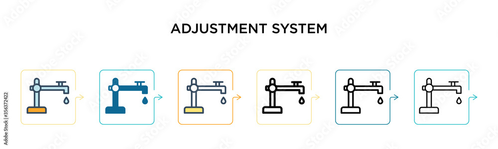 Adjustment system vector icon in 6 different modern styles. Black, two colored adjustment system icons designed in filled, outline, line and stroke style. Vector illustration can be used for web, Adjustment system vector icon in 6 different modern styles. Black, two colored adjustment system icons designed in filled, outline, line and stroke style. Vector illustration can be used for web,