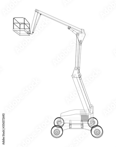 Aerial platform concept outline. Vector