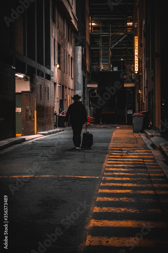 man walking in the city