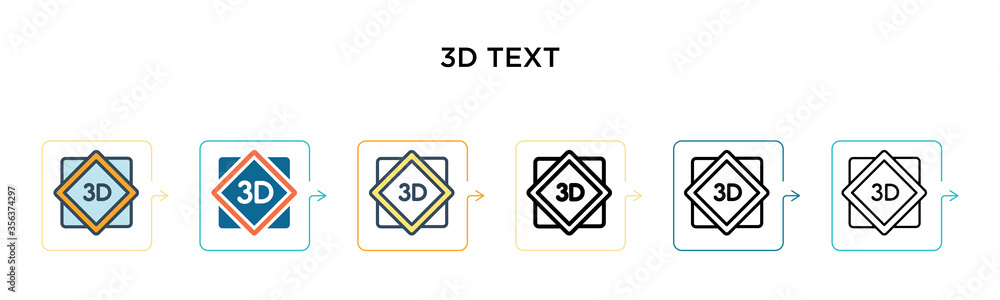 3d text vector icon in 6 different modern styles. Black, two colored 3d text icons designed in filled, outline, line and stroke style. Vector illustration can be used for web, mobile, ui 3d text vector icon in 6 different modern styles. Black, two colored 3d text icons designed in filled, outline, line and stroke style. Vector illustration can be used for web, mobile, ui