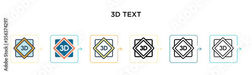 Free Download 3d text vector icon in 6 different modern styles. Black, two colored 3d text icons designed in filled, outline, line and stroke style. Vector illustration can be used for web, mobile, ui - GFXLoad
