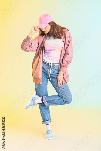 Beautiful female hip-hop da...