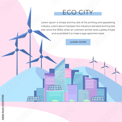 Smart city  green modern city  vector illustration.