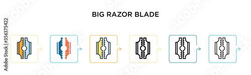 Wallpaper Mural Big razor blade vector icon in 6 different modern styles. Black, two colored big razor blade icons designed in filled, outline, line and stroke style. Vector illustration can be used for web, mobile, Torontodigital.ca