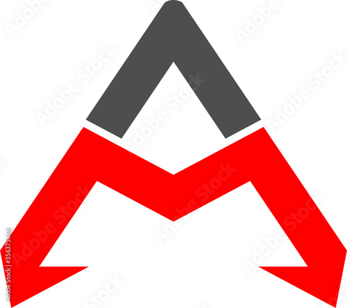 Colorful AM letter logo and vector design.
