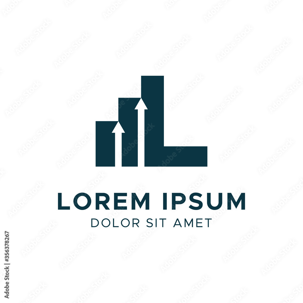 Financial Chart with Letter L Logo Vector Design Template. Financial Chart with Letter L Logo Vector Design Template.