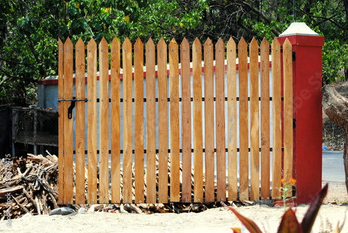 old wooden fence main door