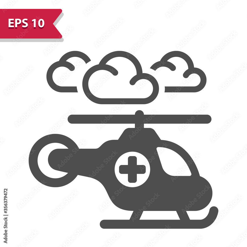 Obraz premium Flying Helicopter Icon
