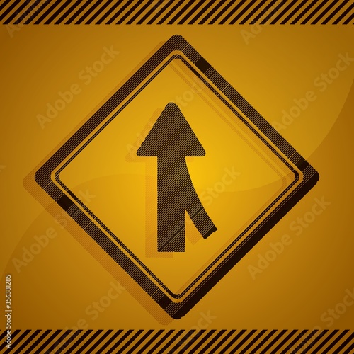 right lane merge sign
