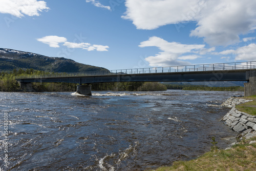 Spring flood in Alta river in Sorrisniva