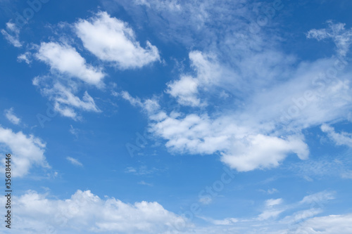 Blue sky and scattered clouds in summer for background.