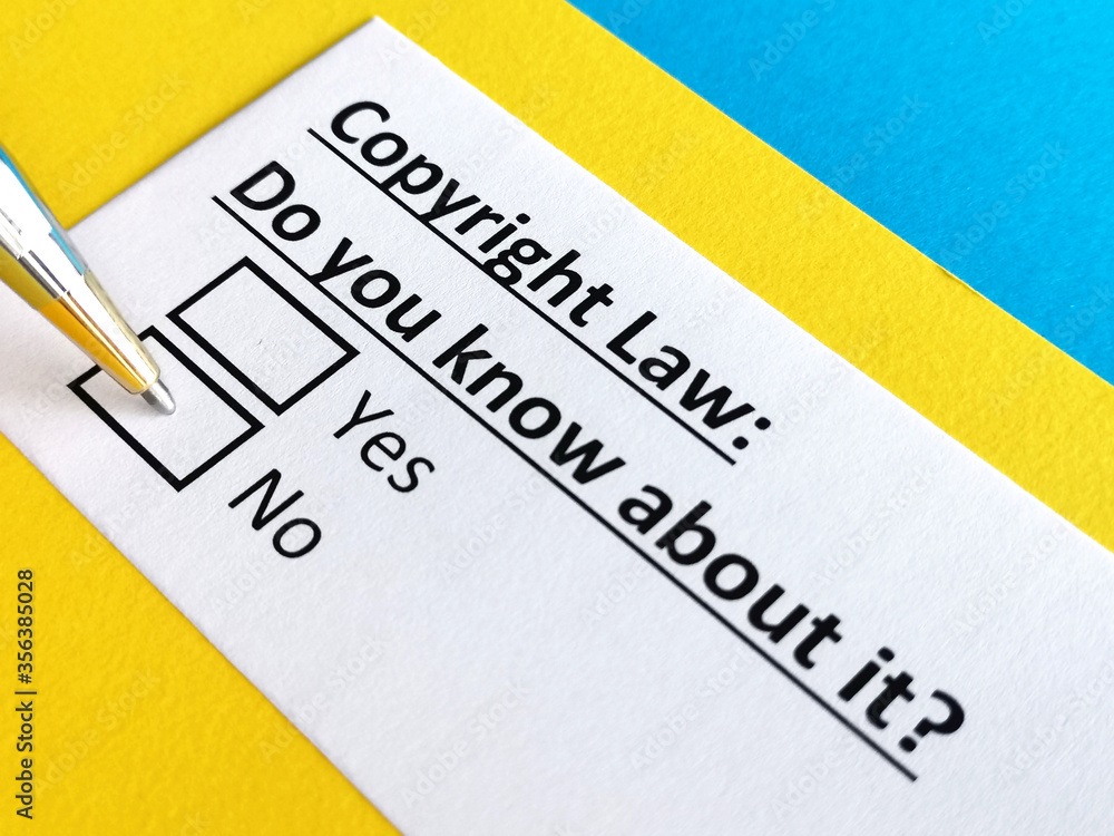 One person is answering question about copyright law. One person is answering question about copyright law.