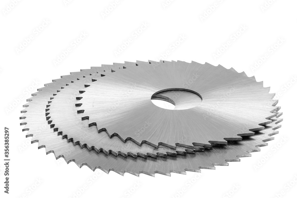 Saw blades for woodwork on a white background Saw blades for woodwork on a white background