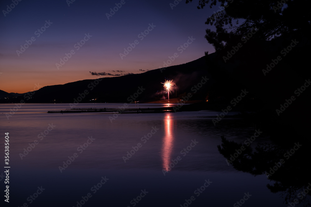 golden sunset over the lake