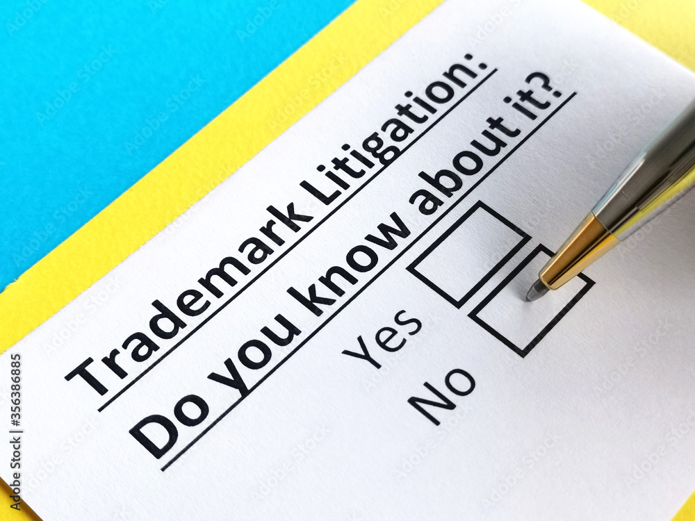 One person is answering question about trademark litigation. One person is answering question about trademark litigation.